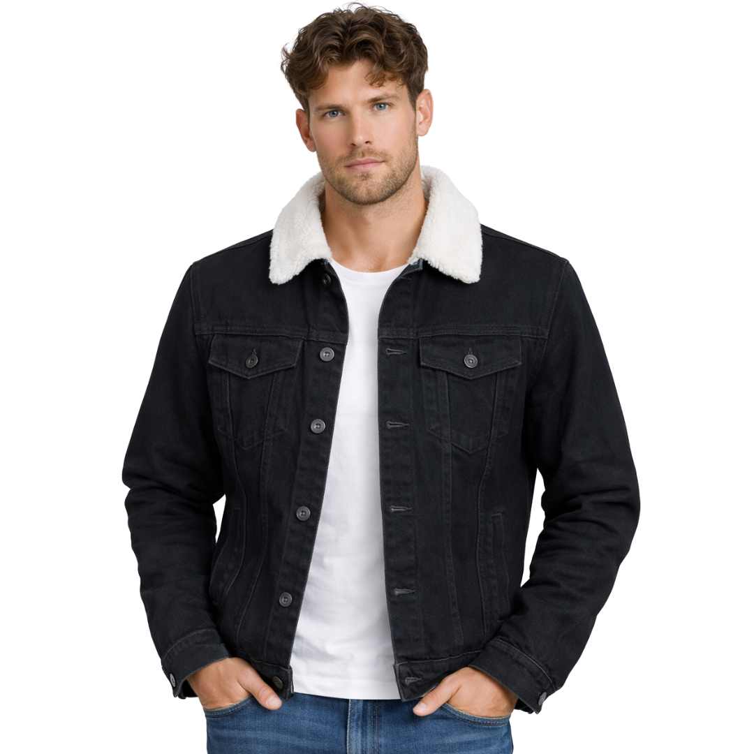 Vista 4 de CHAQUETA EN JEAN OVEJERO - COLOR: AZUL-CIELO, TALLAS: M